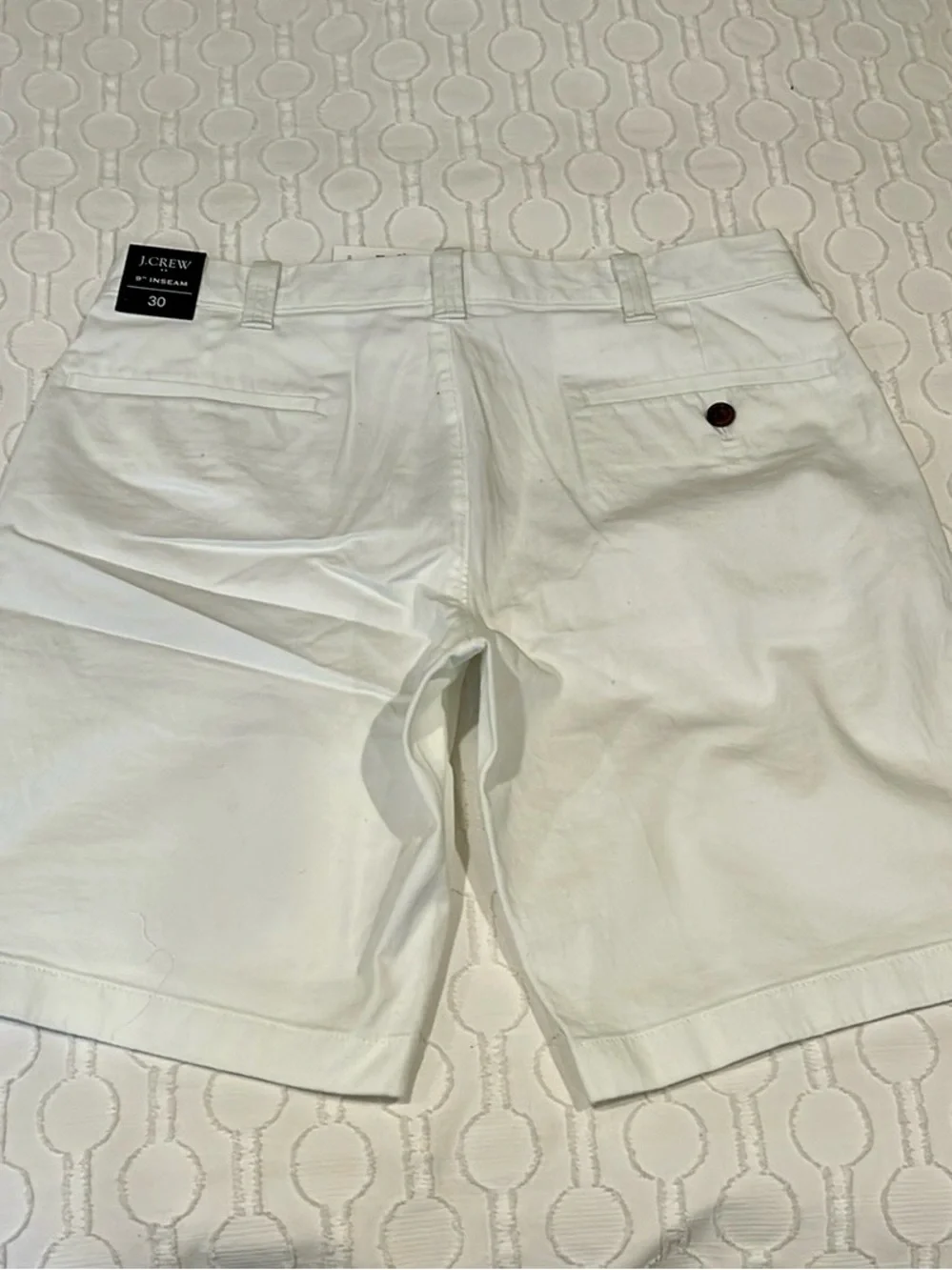 J. Crew Men’s White Flat-Front Chino Shorts